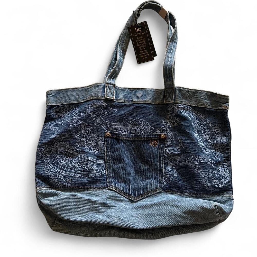NWT DG2 Diane Gilman 30th Anniversary Denim Tote